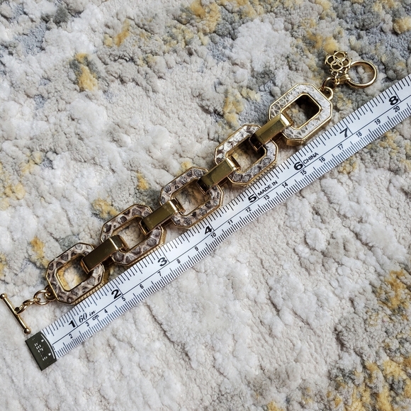 Ann Taylor Gold Tone Snake Embossed Bracelet - Picture 8 of 9